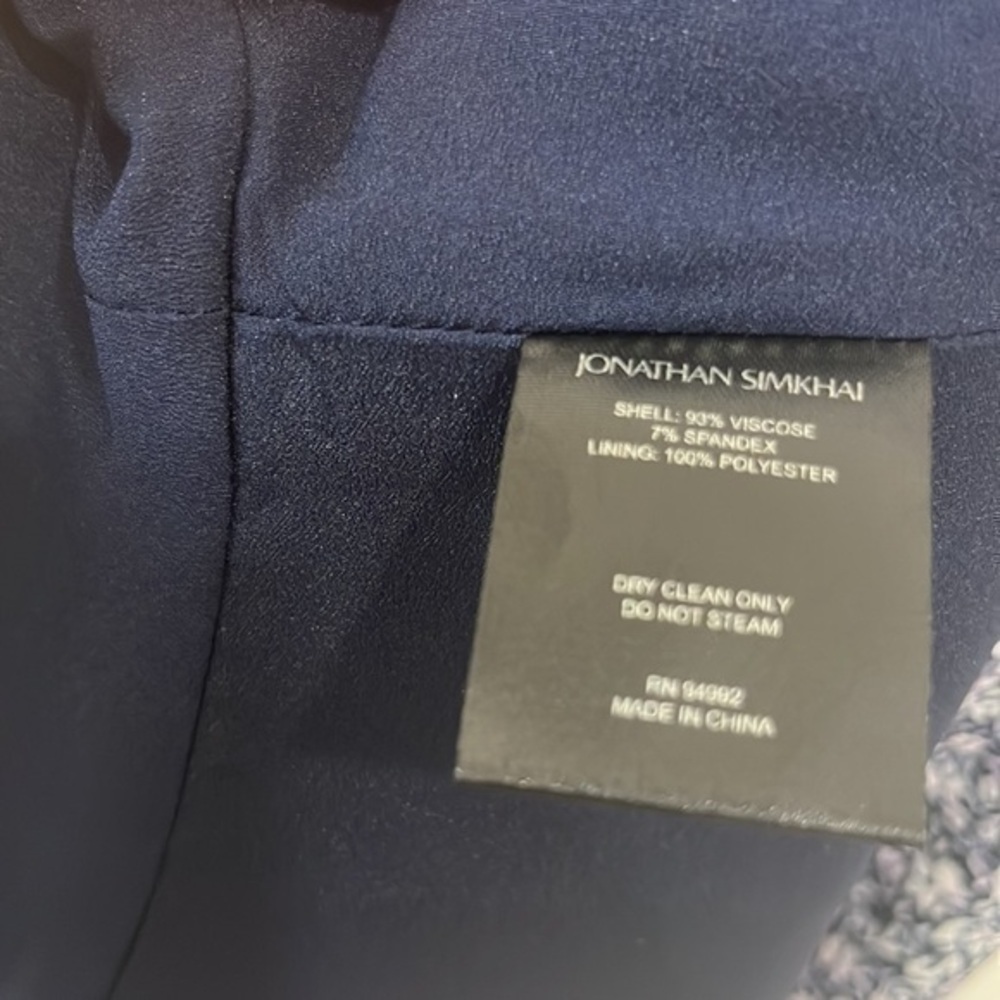 JONATHAN SIMKHAI Evelyn Floral Crepe Dress in Midnight Size 0 - Picture 6 of 8